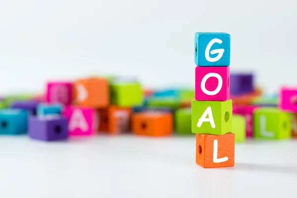 Goal word spelled with wooden block — Stock Photo, Image