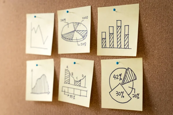 Bedrijfsgrafieken en statistische beoordeling — Stockfoto