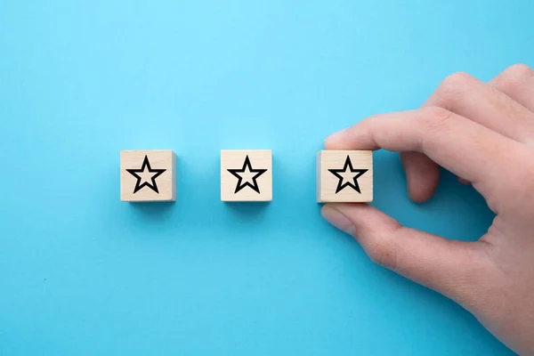Spokojenost zákazníků survery s hodnocením tří hvězdiček — Stock fotografie