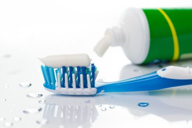 Toothbrush and toothpaste clipart