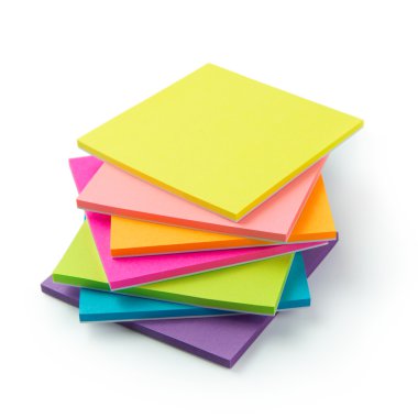 Çok renkli post it yapışkan notu yastıkları