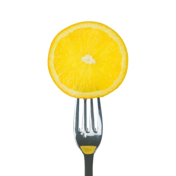 Fresh lemon on fork — Stock Photo, Image