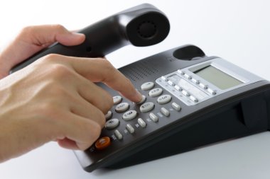 Dialling telephone clipart