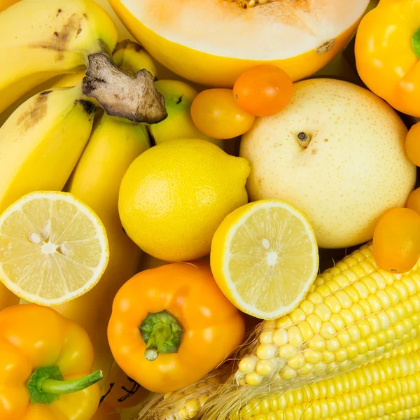 Жовті овочі та фрукти — стокове фото
