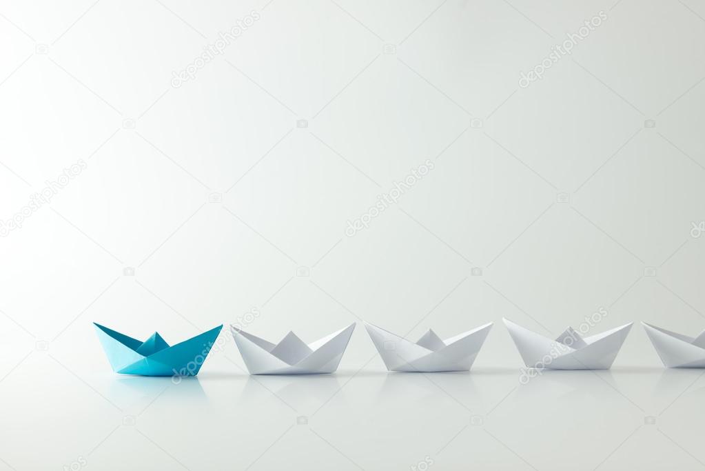 Leadership concept using boat