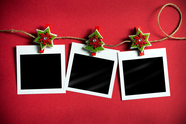 Christmas polaroid photo frames — Stock Photo, Image