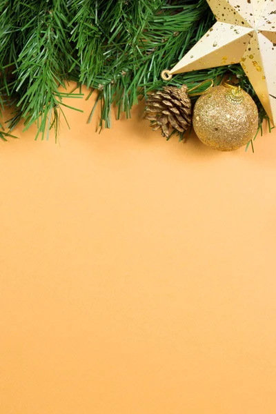 Gold color christmas background — Stock Photo, Image