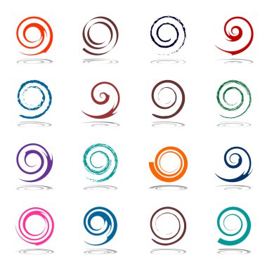 Spiral tasarım öğeleri kümesi. 