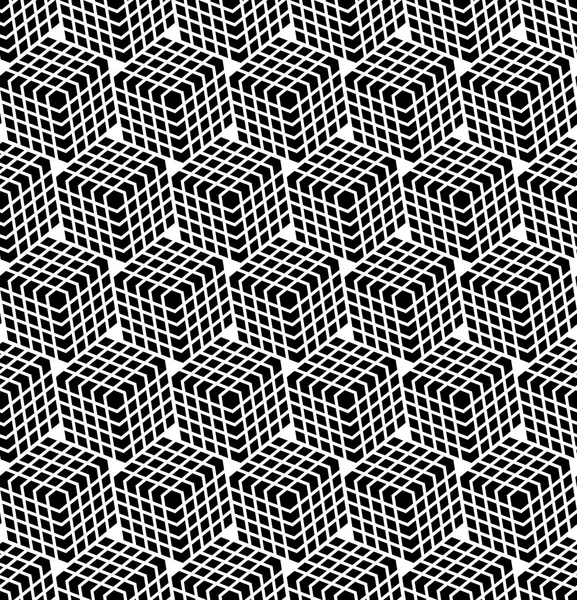 Seamless hexagons pattern. 3D illusion. — Stock Vector