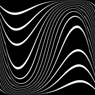 Siyah arka plan üzerine dalgalı çizgiler. 