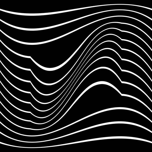 Wellenlinien auf schwarzem Hintergrund. — Stockvektor