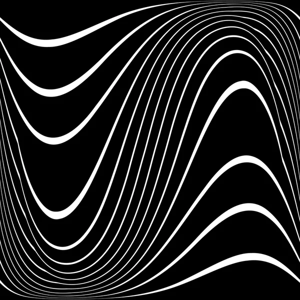 Lignes ondulées sur fond noir . — Image vectorielle