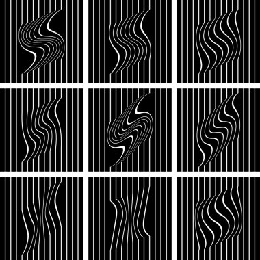 Siyah arkaplanda beyaz çizgiler. 