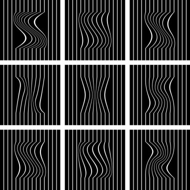 Siyah arkaplanda beyaz çizgiler. 