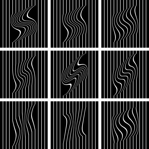 Vita linjer på svart bakgrund. — Stock vektor