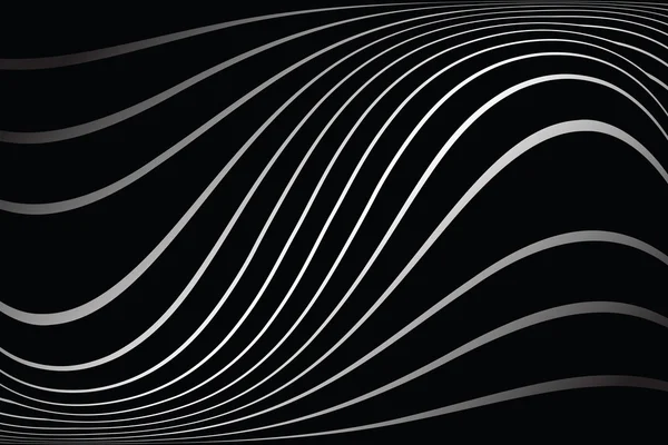 Wavy lines on black background. — Stock Vector