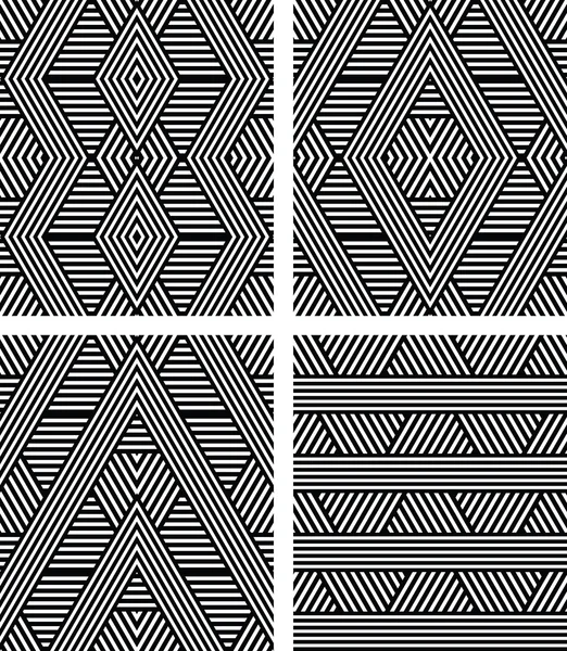 Seamless geometric patterns set. — Wektor stockowy