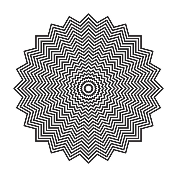 Abstrakte Dekorative Geometrische Zick Zack Linien Kreismuster Vektorkunst — Stockvektor