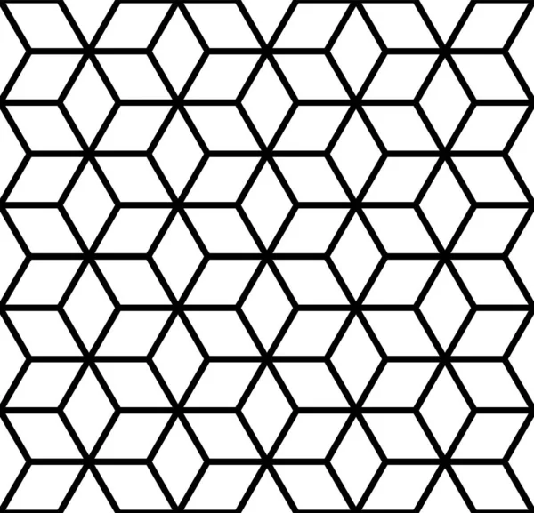 Бесшовные Геометрические Алмазы Шестиугольная Сетка Иллюзия Векторное Искусство — стоковый вектор