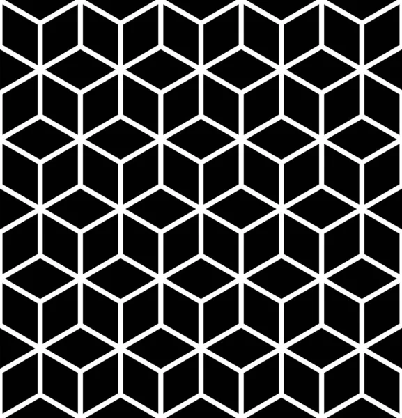 Seamless Geometric Diamonds Hexagons Pattern Illusion Vector Art — Stock Vector
