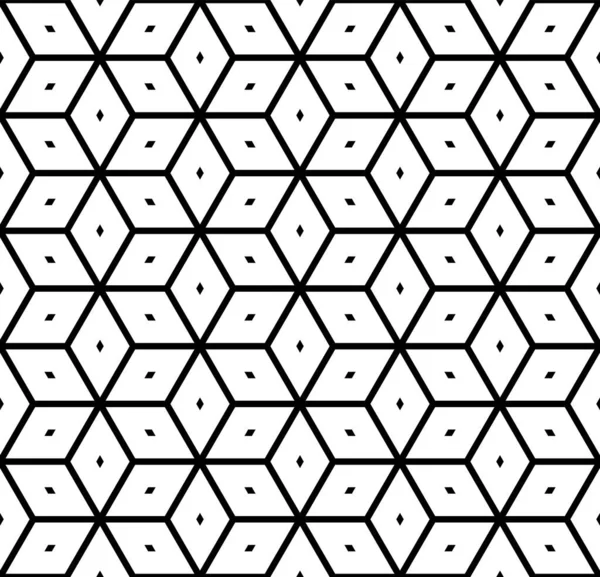 Seamless Geometric Diamonds Hexagons Pattern Illusion Vector Art — Stock Vector