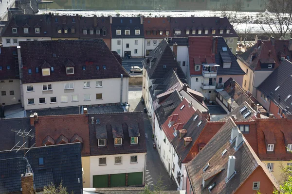 Vue Dessus Des Vieilles Rues Wurzburg Allemagne — Photo