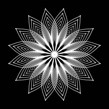 Soyut dekoratif çiçek. Geometrik daire deseni. Vektör sanatı.