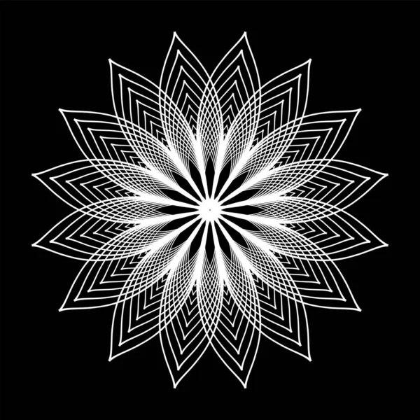 Fleur Décorative Abstraite Modèle Cercle Géométrique Art Vectoriel — Image vectorielle