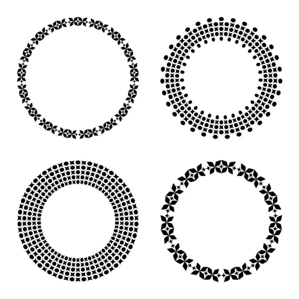 Ensemble Éléments Abstraits Conception Cercle Pour Cadre Art Vectoriel — Image vectorielle