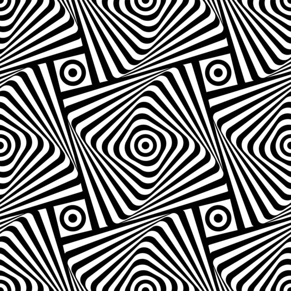 抽象的なシームレスな幾何学的な黒と白のパターン ベクトルアート — ストックベクタ