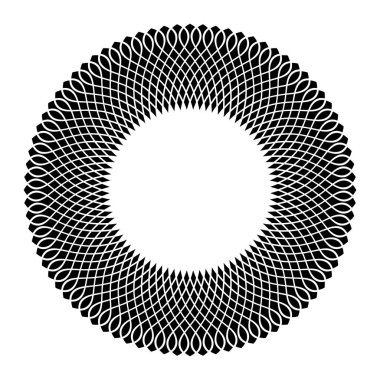 Dekoratif yuvarlak çerçeve için soyut geometrik desen. Vektör sanatı.