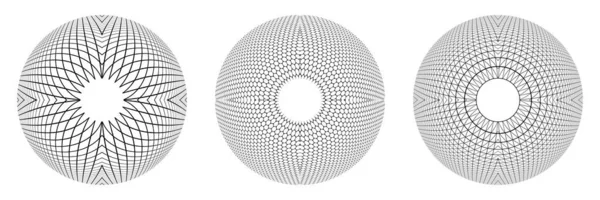 Анотація Геометричних Круглих Форм Ілюзія Набір Елементів Дизайну Векторне Мистецтво — стоковий вектор