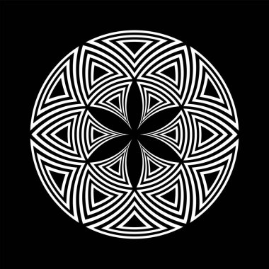 Soyut dekoratif geometrik daire deseni. Vektör sanatı.