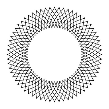 Dekoratif yuvarlak çerçeve için soyut çember deseni. Vektör sanatı.