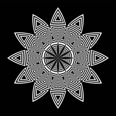 Soyut dekoratif geometrik daire deseni. Vektör sanatı.
