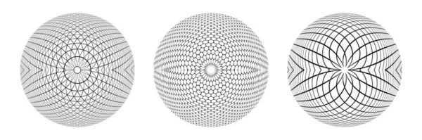 Abstrakte Geometrische Runde Formen Illusion Gestaltungselemente Gesetzt Vektorkunst — Stockvektor