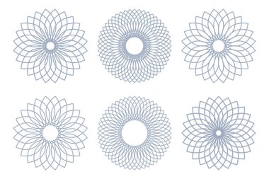 Soyut dekoratif daire tasarım elemanları ayarlandı. Vektör sanatı.