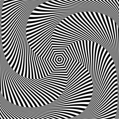Soyut operasyon sanat tasarımında dönen dönme illüzyonu. Vektör sanatı.