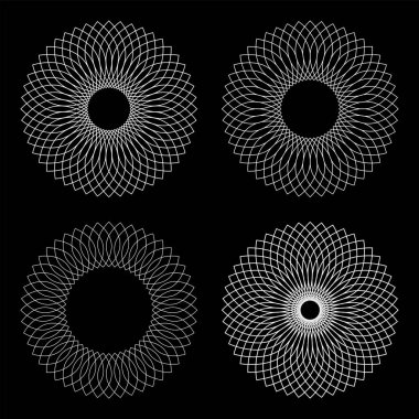 Soyut dekoratif daire tasarım elemanları ayarlandı. Vektör sanatı.