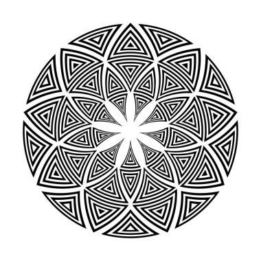 Soyut dekoratif geometrik daire deseni. Vektör sanatı.