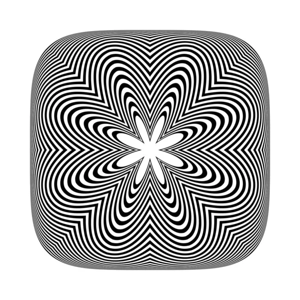Élément Design Géométrique Abstrait Avec Effet Illusion Modèle Lignes Art — Image vectorielle