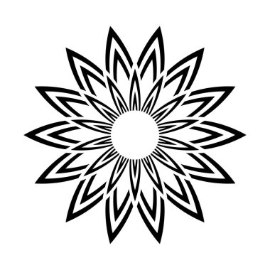 Çiçek şeklinde soyut dekoratif geometrik tasarım elementi. Vektör sanatı.