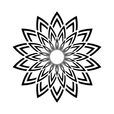 Çiçek şeklinde soyut dekoratif geometrik tasarım elementi. Vektör sanatı.