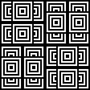 Soyut, dikişsiz geometrik kare desenleri. Vektör sanatı.