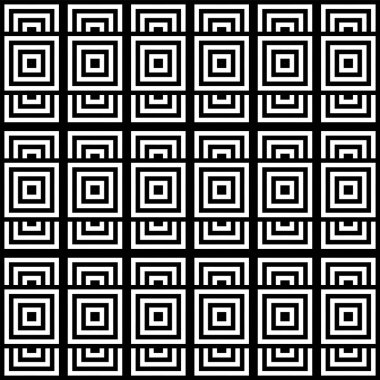 Soyut, dikişsiz geometrik kare desenleri. Vektör sanatı.