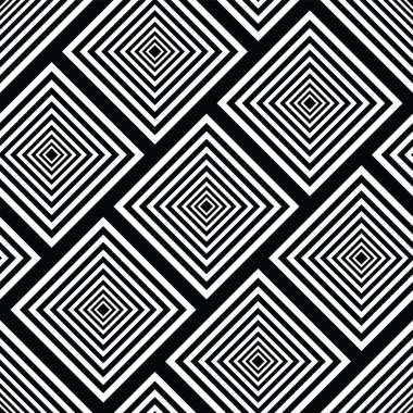 Soyut, dikişsiz geometrik kare desenleri. Vektör sanatı.