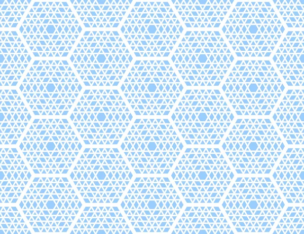 Hexagones Geométricos Sin Costura Abstractos Triángulos Azul Patrón Textura Arte — Vector de stock