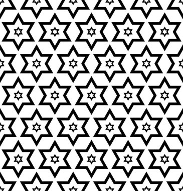 Soyut, dikişsiz geometrik yıldız deseni ve dokusu. Vektör sanatı.