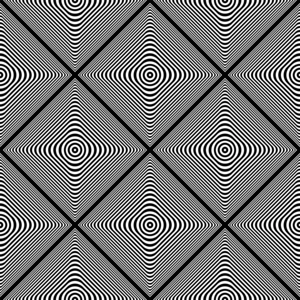 Seamless Geometric Diagonal Checked Art Pattern Illusion Effect Lines Texture — Stock Vector