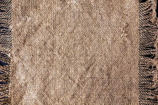 Closeup Rough Canvas Sackcloth Fringe — Stock Photo, Image